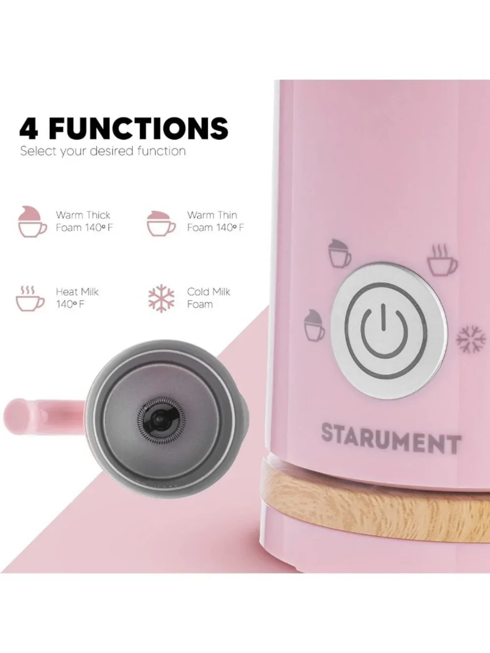 Automatic Electric Milk Frother & Heater for Coffee, Latte, Cappuccino - 4